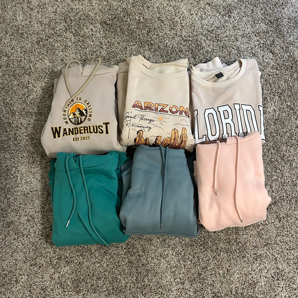 Bundle of 6 SHEIN hoodies/sweatshirts
